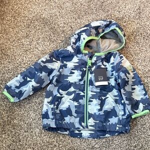 BabyGap Windbreaker Jacket Camo Dinosaur Print Size 6-12M NWT